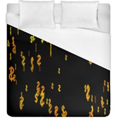 Animated Falling Spinning Shining 3d Golden Dollar Signs Against Transparent Duvet Cover (king Size)