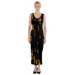 Animated Falling Spinning Shining 3d Golden Dollar Signs Against Transparent Fitted Maxi Dress by Mariart