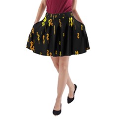 Animated Falling Spinning Shining 3d Golden Dollar Signs Against Transparent A-line Pocket Skirt by Mariart