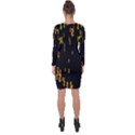 Animated Falling Spinning Shining 3d Golden Dollar Signs Against Transparent Asymmetric Cut-Out Shift Dress View2