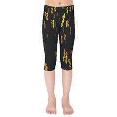 Animated Falling Spinning Shining 3d Golden Dollar Signs Against Transparent Kids  Capri Leggings  by Mariart