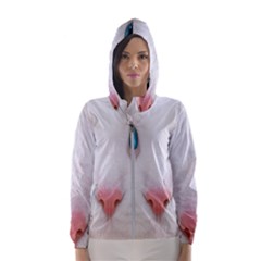 Beautiful White Face Cat Animals Blue Eye Hooded Wind Breaker (women)