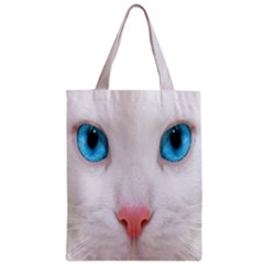 Beautiful White Face Cat Animals Blue Eye Zipper Classic Tote Bag by Mariart