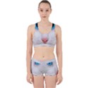 Beautiful White Face Cat Animals Blue Eye Work It Out Sports Bra Set View1