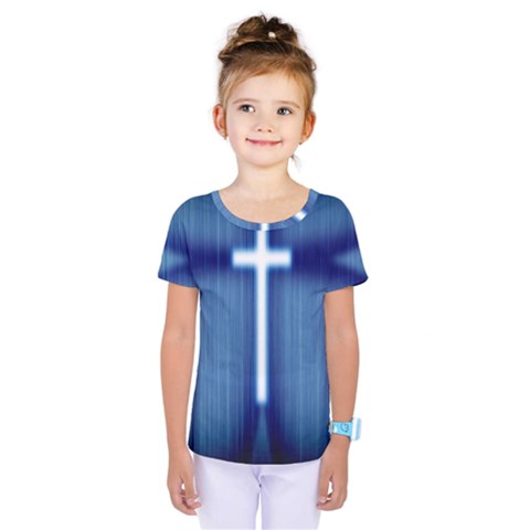 Blue Cross Christian Kids  One Piece Tee by Mariart