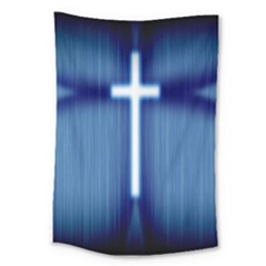 Blue Cross Christian Large Tapestry by Mariart