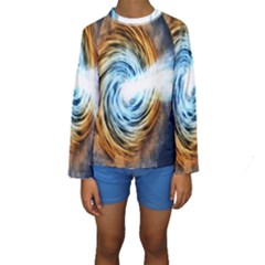 A Blazar Jet In The Middle Galaxy Appear Especially Bright Kids  Long Sleeve Swimwear by Mariart