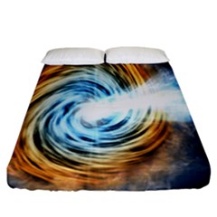 A Blazar Jet In The Middle Galaxy Appear Especially Bright Fitted Sheet (california King Size) by Mariart