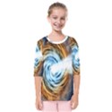 A Blazar Jet In The Middle Galaxy Appear Especially Bright Kids  Quarter Sleeve Raglan Tee View1