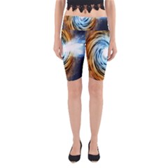 A Blazar Jet In The Middle Galaxy Appear Especially Bright Yoga Cropped Leggings