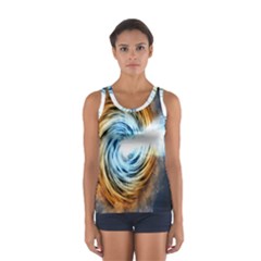 A Blazar Jet In The Middle Galaxy Appear Especially Bright Sport Tank Top 