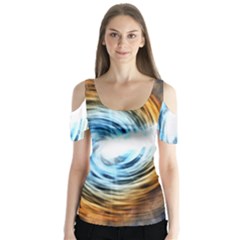 A Blazar Jet In The Middle Galaxy Appear Especially Bright Butterfly Sleeve Cutout Tee 