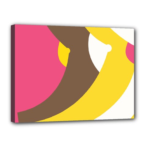 Breast Pink Brown Yellow White Rainbow Canvas 16  X 12  by Mariart