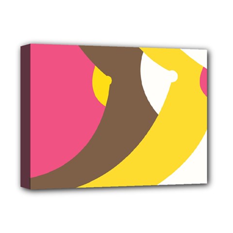 Breast Pink Brown Yellow White Rainbow Deluxe Canvas 16  X 12   by Mariart