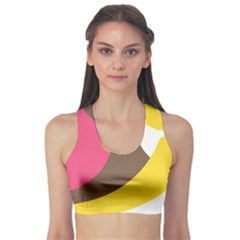 Breast Pink Brown Yellow White Rainbow Sports Bra by Mariart