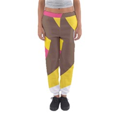 Breast Pink Brown Yellow White Rainbow Women s Jogger Sweatpants