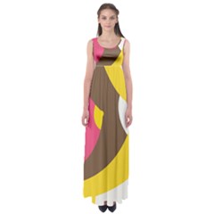 Breast Pink Brown Yellow White Rainbow Empire Waist Maxi Dress