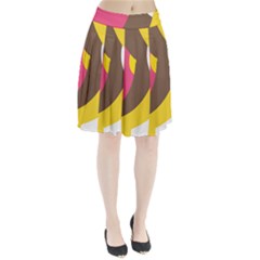 Breast Pink Brown Yellow White Rainbow Pleated Skirt