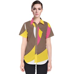 Breast Pink Brown Yellow White Rainbow Women s Short Sleeve Shirt