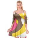 Breast Pink Brown Yellow White Rainbow Cutout Spaghetti Strap Chiffon Dress View1