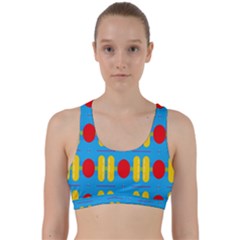 Ovals And Stripes Pattern                               Back Weave Sports Bra