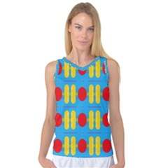 Ovals And Stripes Pattern                            Women s Basketball Tank Top