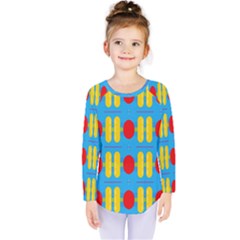 Ovals And Stripes Pattern                             Kids  Long Sleeve Tee