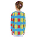 Ovals and stripes pattern                             Kids  Long Sleeve Tee View2