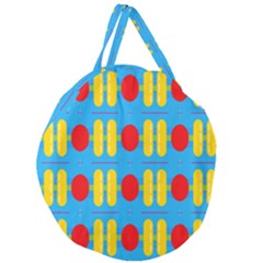 Ovals And Stripes Pattern                          Giant Round Zipper Tote