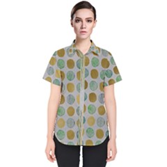 Green And Golden Dots Pattern                       Women s Short Sleeve Shirt