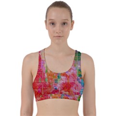 Colorful Watercolors Pattern                               Back Weave Sports Bra