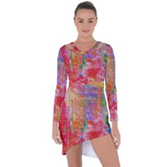 Colorful Watercolors Pattern                              Asymmetric Cut-out Shift Dress by LalyLauraFLM