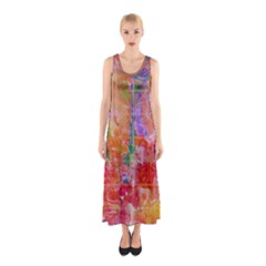 Colorful Watercolors Pattern                            Full Print Maxi Dress by LalyLauraFLM