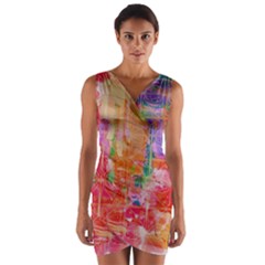 Colorful Watercolors Pattern                               Wrap Front Bodycon Dress by LalyLauraFLM