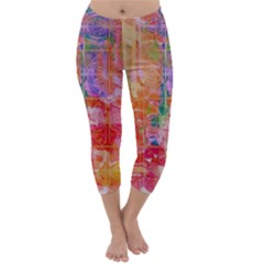 Colorful Watercolors Pattern                            Capri Winter Leggings by LalyLauraFLM