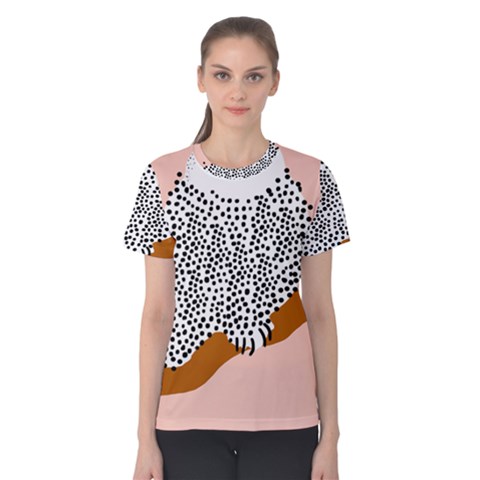 Animals Bird Owl Pink Polka Dots Women s Cotton Tee by Mariart