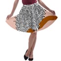 Animals Bird Owl Pink Polka Dots A-line Skater Skirt View1