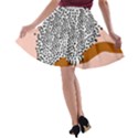 Animals Bird Owl Pink Polka Dots A-line Skater Skirt View2