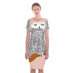 Animals Bird Owl Pink Polka Dots Classic Short Sleeve Midi Dress by Mariart