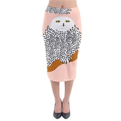 Animals Bird Owl Pink Polka Dots Midi Pencil Skirt by Mariart