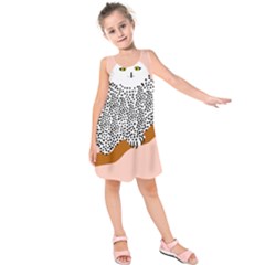 Animals Bird Owl Pink Polka Dots Kids  Sleeveless Dress by Mariart