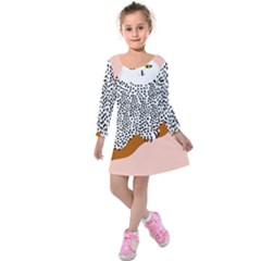 Animals Bird Owl Pink Polka Dots Kids  Long Sleeve Velvet Dress by Mariart