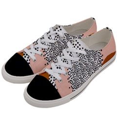 Animals Bird Owl Pink Polka Dots Women s Low Top Canvas Sneakers