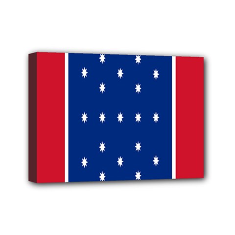 British American Flag Red Blue Star Mini Canvas 7  X 5 