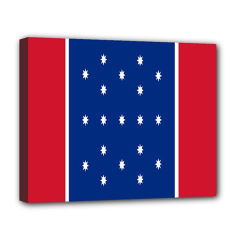 British American Flag Red Blue Star Deluxe Canvas 20  X 16  