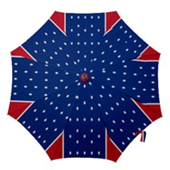 British American Flag Red Blue Star Hook Handle Umbrellas (medium) by Mariart