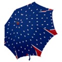 British American Flag Red Blue Star Hook Handle Umbrellas (Small) View2