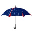 British American Flag Red Blue Star Hook Handle Umbrellas (Small) View3