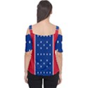 British American Flag Red Blue Star Cutout Shoulder Tee View2