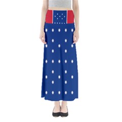 British American Flag Red Blue Star Full Length Maxi Skirt by Mariart